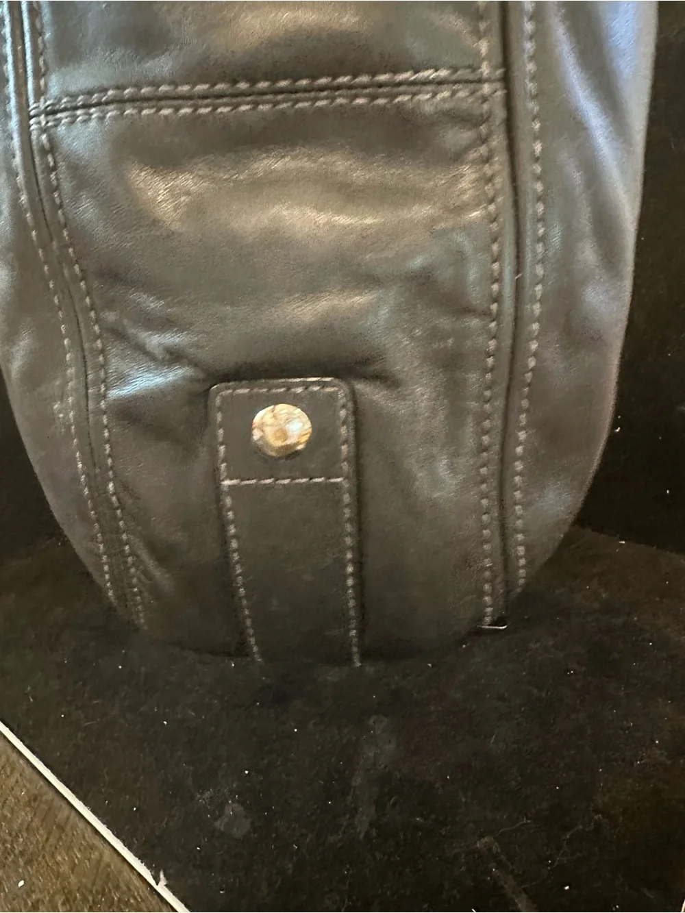 Coach #358 Zoe Leather Hobo Shoulder Bag with Charm Accent
